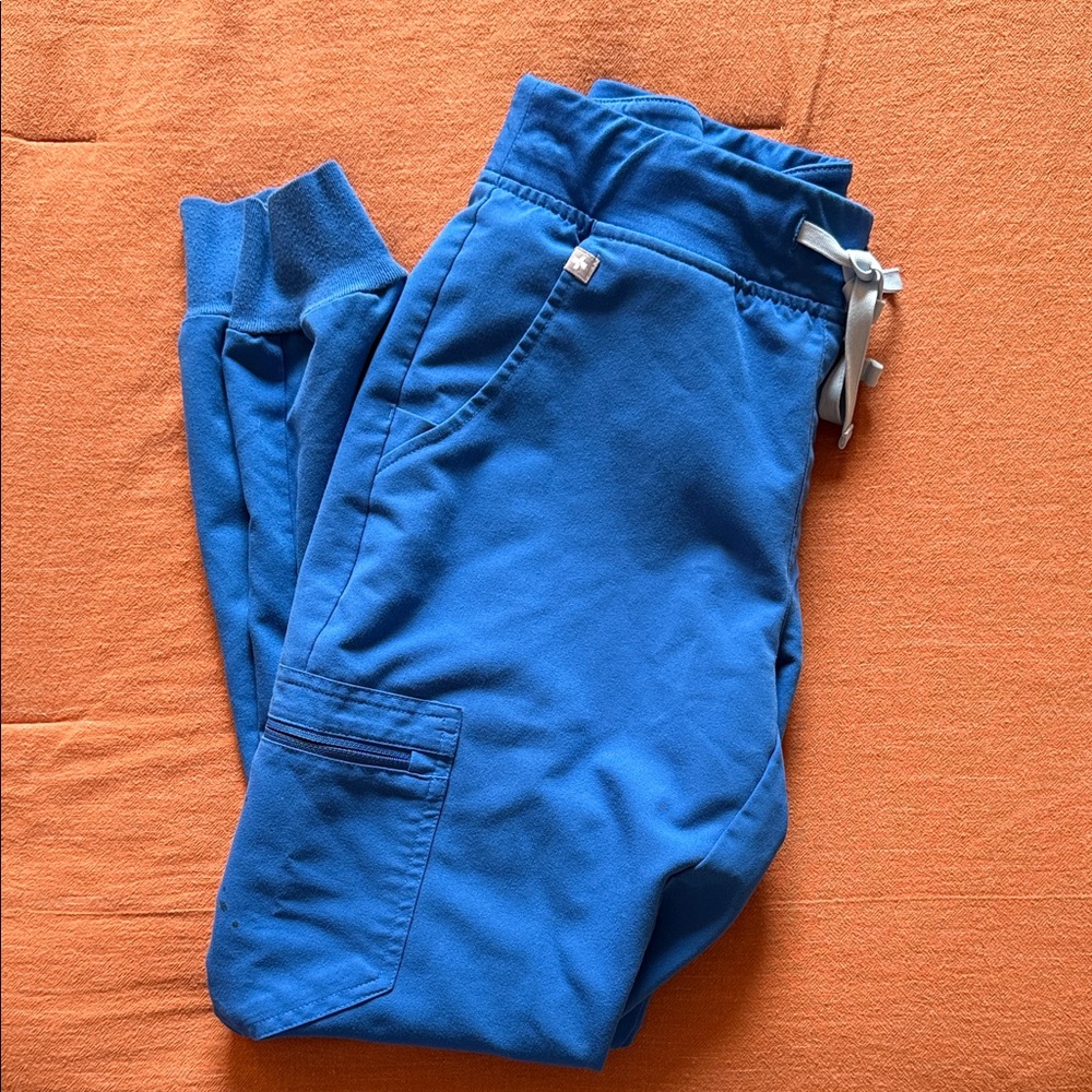 Figs royal Blue Jogger Pants with Drawstring